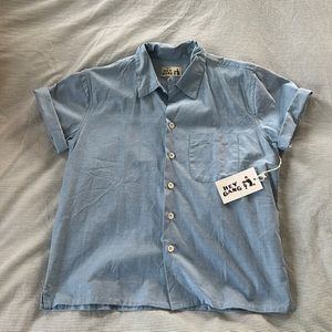 Hey Gang women’s camp shirt chambray NWT